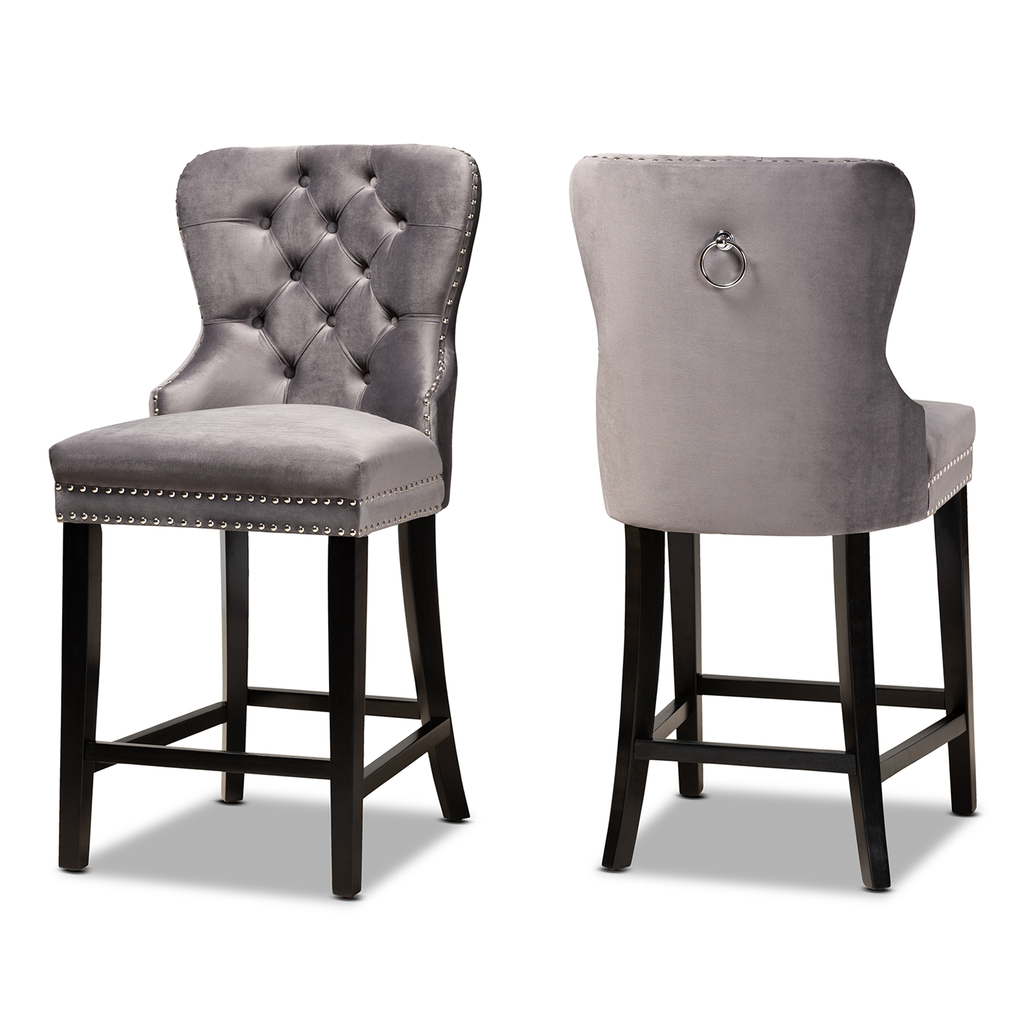 Velvet bar best sale stools grey